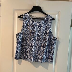 Milly Navy and White Sleeveless Tank Top